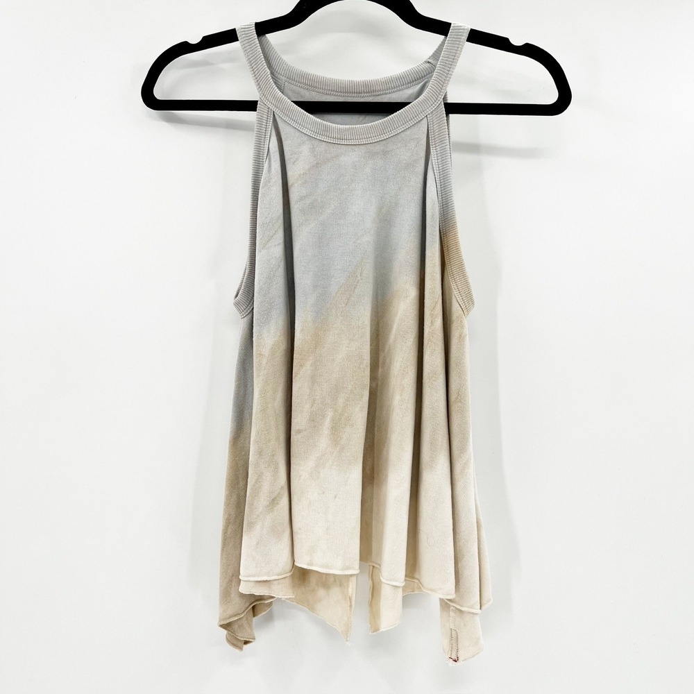 Hard Tail Forever Womens Small Tie Dye High‎ Neck Flowy Tank Top Grey Tan